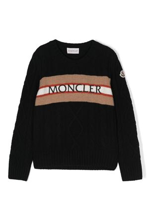 maglione in lana vergine nero MONCLER KIDS | J29549C00004M1241999